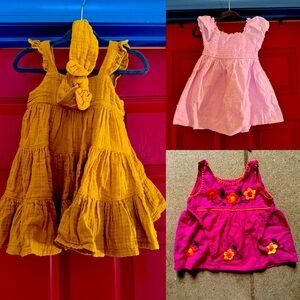 Three 6-12 Month summer dresses